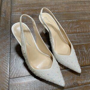 Betsy Johnson Pearl Slingback Wedding Shoes